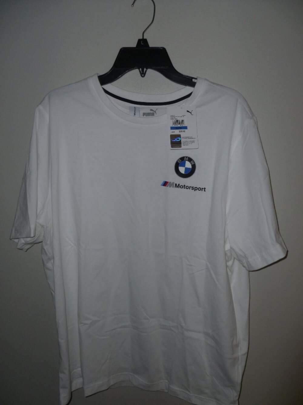NWT PUMA BMW M MOTORSPORT (MMS) SMALL LOGO TEE - WHITE -MEDIUM